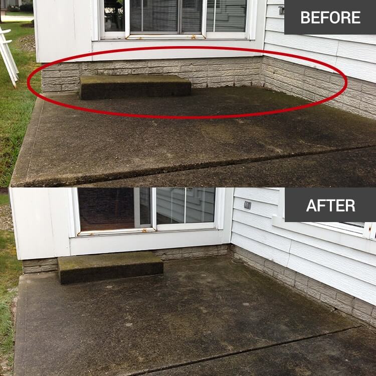 Mudjacking of a patio in Jackson, Wisconsin